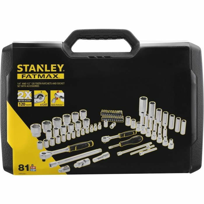 Stanley Fatmax Set de Enchufes 81 Piezas 1/4'' y 1/2''