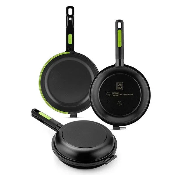 BRA A121465 Sartén Dupla o Doble para Tortillas, de 24 cm, Aluminio Fundido, Revestimiento Antiadherente Teflon Classic, Apta para Todo Tipo de Cocinas Incluida Inducción