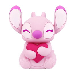 Enesco Disney Stitch Angel Lámpara Táctil de Mesa con Corazón, Iluminación Decorativa Ambiental