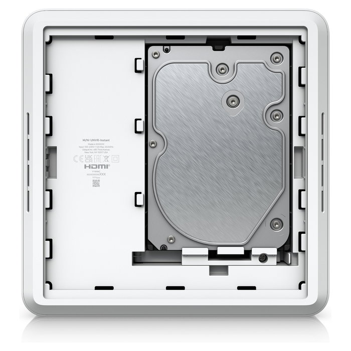 Ubiquiti UNVR-Instant NVR para Cámaras IP con 6 Puertos PoE, 1 Ranura HDD 3.5", 4K/30fps, Pantalla LCD, 4 Núcleos, 1.7 GHz - Blanco