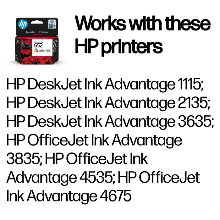 HP Cartucho de Tinta Tri-color Original 652 Ink Advantage