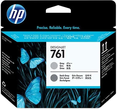 HP 761 Cabezal de impresión Gris/Gris oscuro CH647A