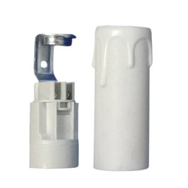 GSC Evolution Portalámparas vela lágrima E14 65mm Blanco