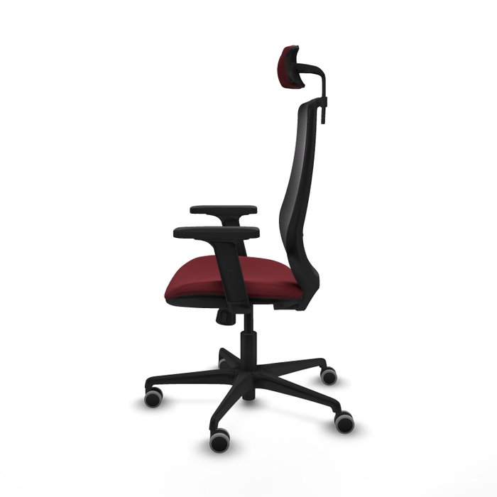 PIQUERAS Y CRESPO Silla de oficina Mardos con mecanismo Sincro, Granate y Negro