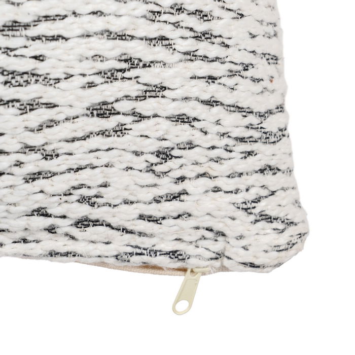 Cojín Blanco-Gris Algodón Decoración 40 X 60 cm (Set de 2)