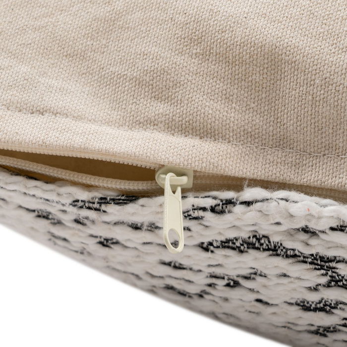 Cojín Blanco-Gris Algodón Decoración 40 X 60 cm (Set de 2)