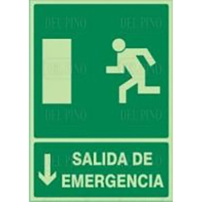 DUVER Letrero Señal 904 Plástico 297 x 210 mm Salida Emergencia Abajo (Letra-Pictograma) DUVER Letrero Señal 904 Plástico 297 x 210 mm Salida Emergencia Abajo (Letra-Pictograma)