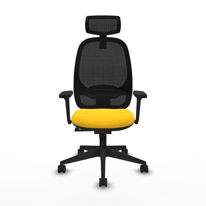 PIQUERAS Y CRESPO Silla de oficina Cilanco con mecanismo Sincro, Amarillo y Negro