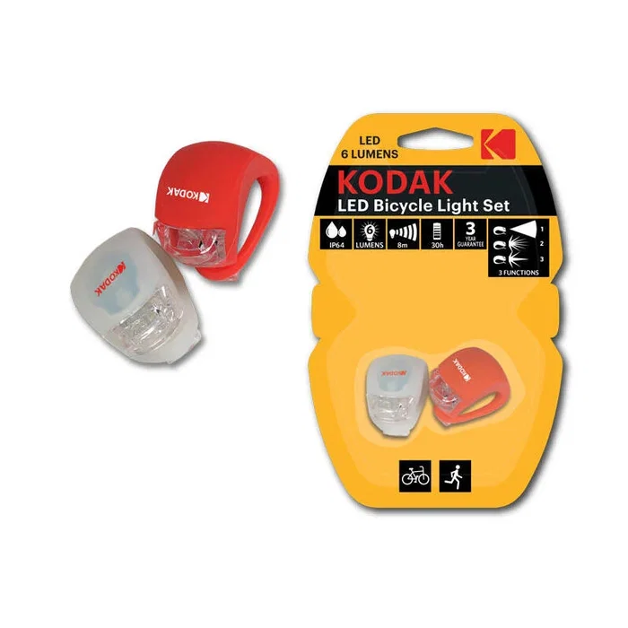 Kodak Pack de 2 Linternas para Bicicleta 6 lm con Protección IP44 Kodak Pack de 2 Linternas para Bicicleta 6 lm con Protección IP44