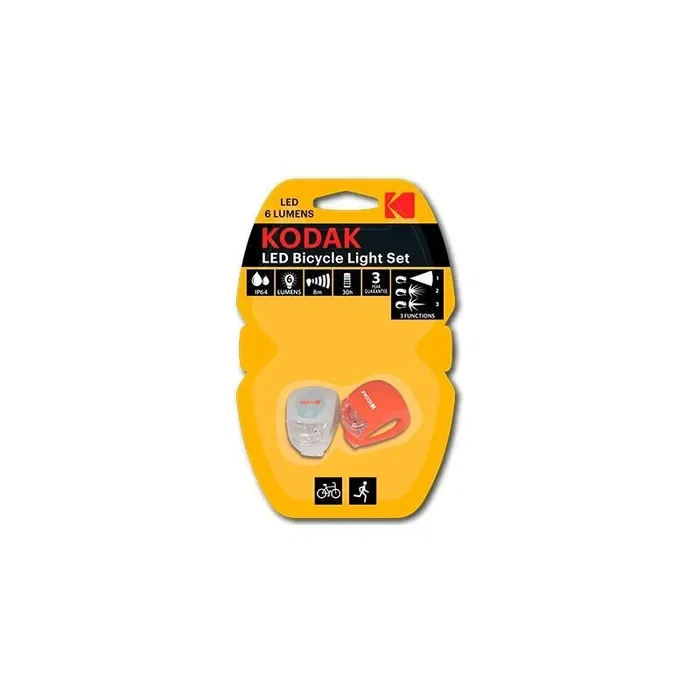 Kodak Pack de 2 Linternas para Bicicleta 6 lm con Protección IP44 Kodak Pack de 2 Linternas para Bicicleta 6 lm con Protección IP44