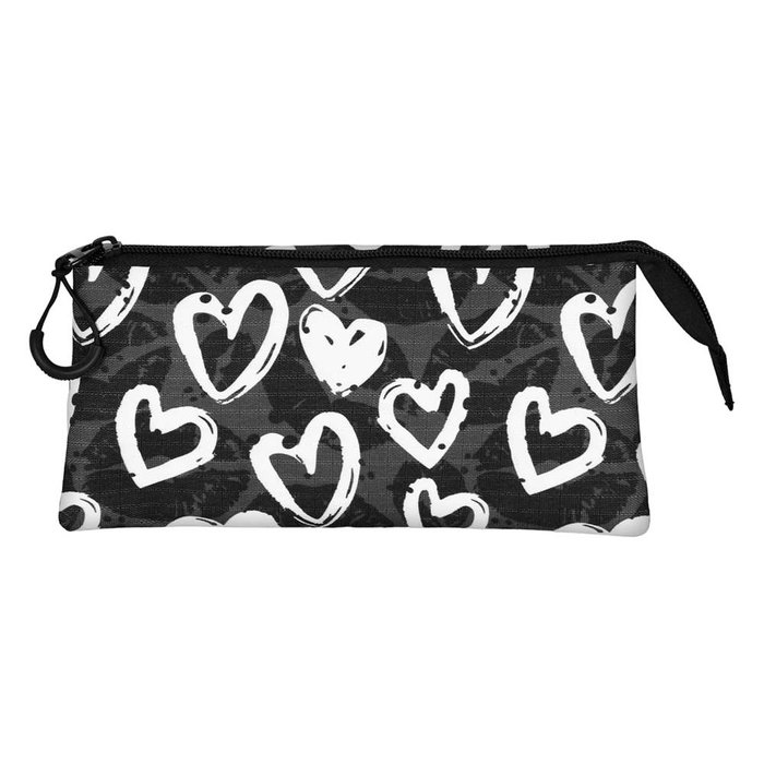 Oh My Pop Estuche Portatodo Triple Heart Negro