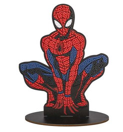 Crayola Kit Creativo Cristales Brillantes XL Spiderman - Crystal Art Buddy, Juego con Lentejuelas para Niños de 6+ Años, Tablero 22x16 cm, Instrucciones en Español