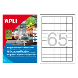 Apli Etiquetas Autoadhesivas Removibles 38 x 21,2 mm, 6.500 unidades