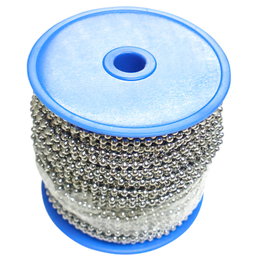 WOLFPACK LINEA PROFESIONAL Cadena de Bolas Latón Cromado 3,2 mm, Rollo de 50 metros