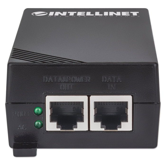 Intellinet 541625 Inyector PoE+ Gigabit 30W, Cumple IEEE 802.3at/af para Cable Ethernet Cat5/Cat5e, Protección Sobretensión/Corto/SC, Certificado CE FCC
