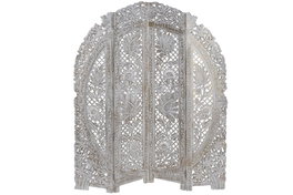 DKD Home Decor Biombo Indio Dorado Blanco 2 x 182 x 156 cm