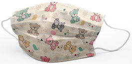 Mascarilla Quirurgica Iir 3 Capas Desechable First Protec Infantil Ositos Paquete De 10