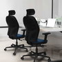 PIQUERAS Y CRESPO Silla de oficina Jorquera con mecanismo Sincro/Traslack, Morado y Azul