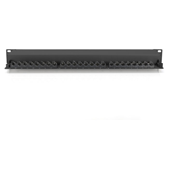 Digitus Patchpanel 1HE RJ-45, 24 Puertos Cat6a Apantallado (Categoría EA) para Montaje en Rack 1U, Color Negro