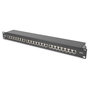 Digitus Patchpanel 1HE RJ-45, 24 Puertos Cat6a Apantallado (Categoría EA) para Montaje en Rack 1U, Color Negro