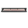 Digitus Patchpanel 1HE RJ-45, 24 Puertos Cat6a Apantallado (Categoría EA) para Montaje en Rack 1U, Color Negro