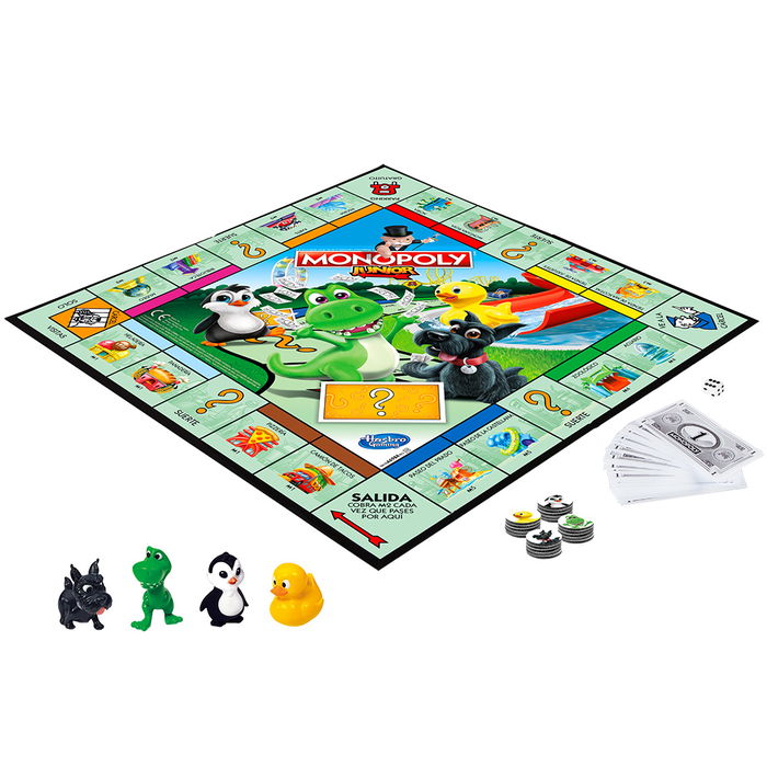 Hasbro Games Juego Monopoly Junior A6984 Infantil para Niños a partir de 5 años con fichas personalizadas y tablero moderno