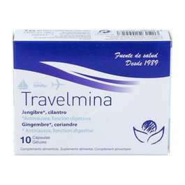 Bioserum Travelmina 10 Caps Suplemento Mareos Viajes Jengibre Menta Cilantro
