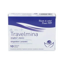 Bioserum Travelmina 10 Caps Suplemento Mareos Viajes Jengibre Menta Cilantro