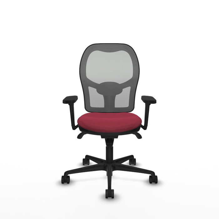 PIQUERAS Y CRESPO Silla de oficina Jorquera, tela granate y malla gris PIQUERAS Y CRESPO Silla de oficina Jorquera, tela granate y malla gris