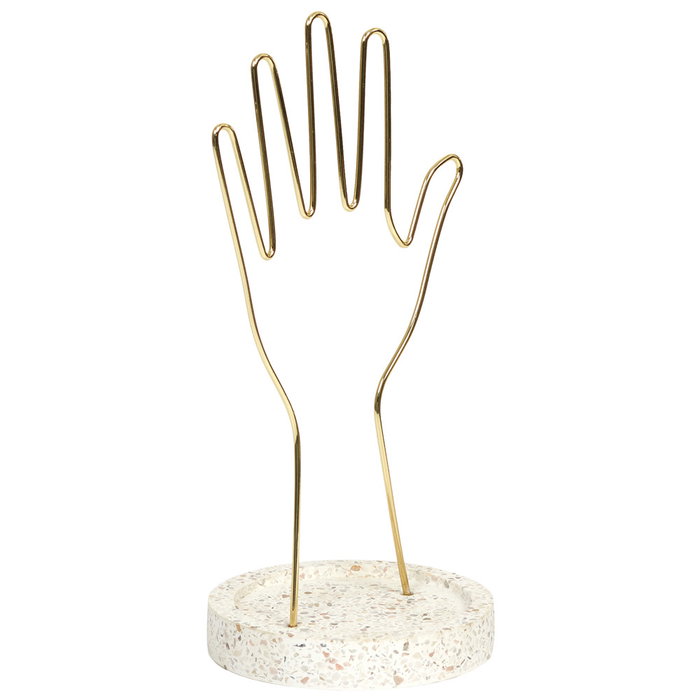 Home Deco Factory Porta Joyas Mano Colección Pour Elle Metal