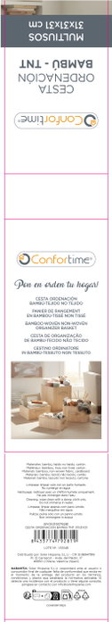 Inde Confortime Cesta Ordenación Bambú/TNT 31x31x31 cm (12 Unidades)