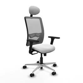 PIQUERAS Y CRESPO Silla de oficina Zulema con mecanismo Sincro, Blanco y Gris