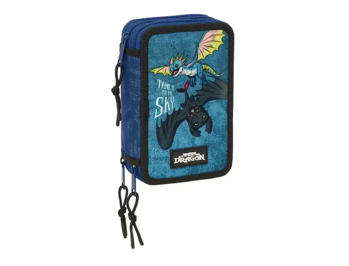 Safta Plumier Triple Como Entrenar a Tu Dragón 37 Pcs