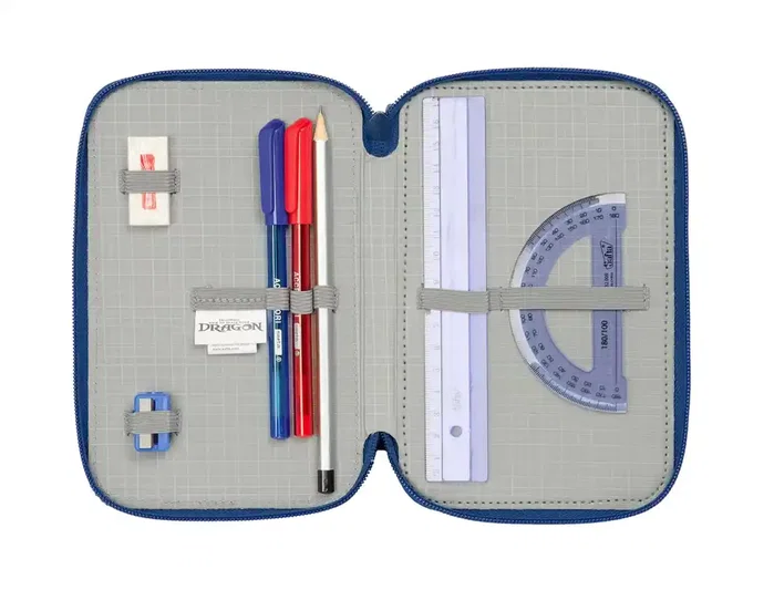 Safta Plumier Triple Como Entrenar a Tu Dragón 37 Pcs
