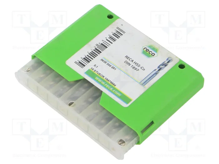 RECA Broca para metal 5,1 mm x 62 mm HSS-Co RECA Broca para metal 5,1 mm x 62 mm HSS-Co