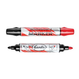 FOROFIS Marcador Pizarra Cónico Doble Punta (Negro y Rojo) Set de 10