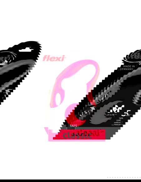 Flexi Classic Correa extensible para perros roja 5 m 20 kg con sistema de iluminación LED Multi Box, diseño ergonómico, fabricado en Alemania