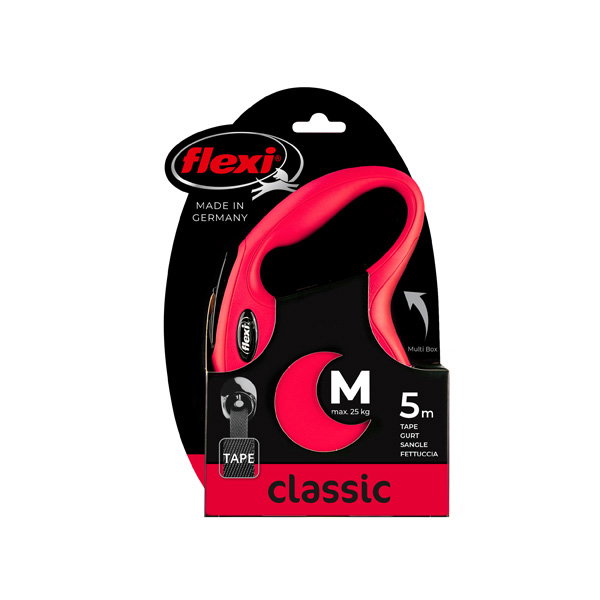 Flexi Classic M Cordon Roja de 5m para perros de hasta 20kg