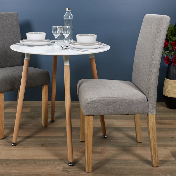 Home Deco Factory Mesa Redonda Essentiel Blanca Madera Metal Polipropileno ø76 cm