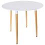 Home Deco Factory Mesa Redonda Essentiel Blanca Madera Metal Polipropileno ø76 cm