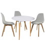 Home Deco Factory Mesa Redonda Essentiel Blanca Madera Metal Polipropileno ø76 cm