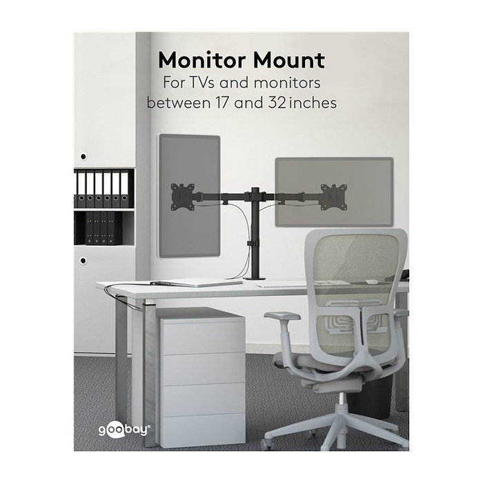 Goobay Monitor-Halterung Dual Flex negro