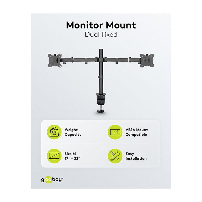 Goobay Monitor-Halterung Dual Flex negro