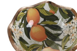 DKD Home Decor Bol Tropical Mango Lacado Multicolor 15 x 6.5 x 15 cm Colección National Oranges Apto Lavavajillas