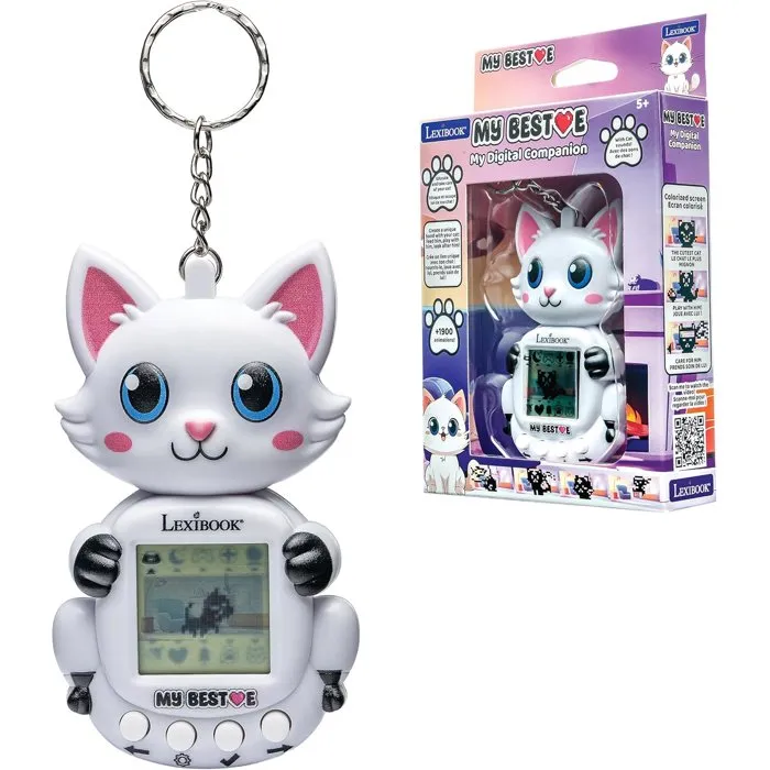 Lexibook My Best-E Virtual Pet Companion Gato - Consola de juegos con más de 1900 animaciones y 3 minijuegos - Llavero interactivo para mayores de 5 años Lexibook My Best-E Virtual Pet Companion Gato - Consola de juegos con más de 1900 animaciones y 3 minijuegos - Llavero interactivo para mayores de 5 años