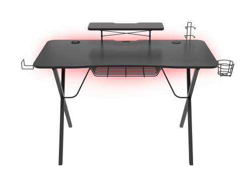 GENESIS Holm 300 RGB Escritorio Gaming Negro 1200x600x750 mm con Carga Inalámbrica y Hub USB