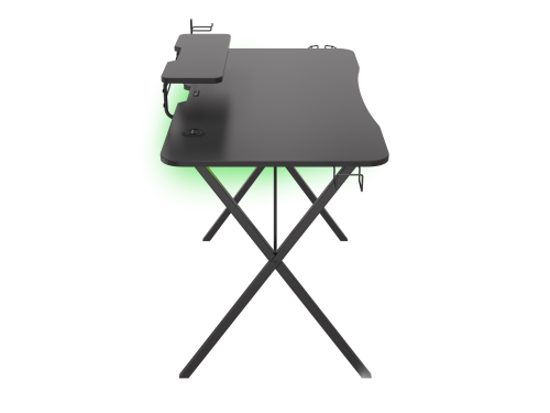 GENESIS Holm 300 RGB Escritorio Gaming Negro 1200x600x750 mm con Carga Inalámbrica y Hub USB