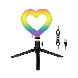 LogiLink Anillo de luz LED con forma de corazón y trípode