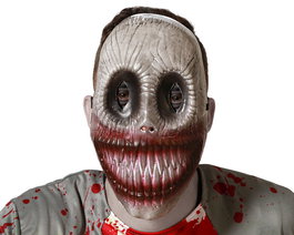 Máscara de Payaso Terrorífico Gris para Adulto Halloween