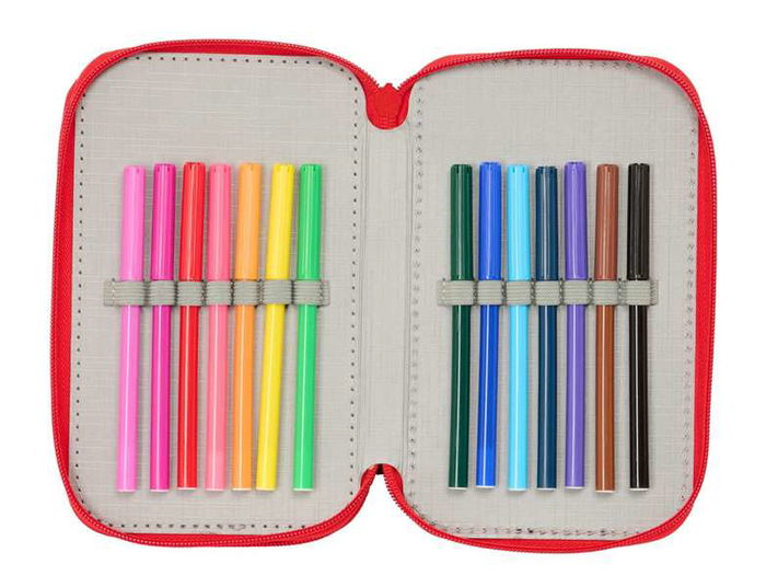 Safta Plumier Triple 37 Piezas Spider-Man 12,5x19,5x5,5cm